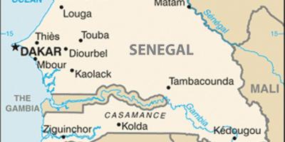 Kaart Senegali ja seda ümbritsevad riigid