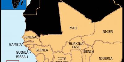 Kaart Senegal kaart lääne-aafrika